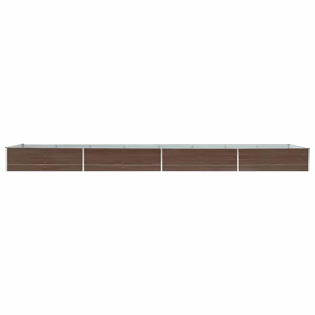 Raised Garden Bed Planter Box Weather Resistant Outdoor Gardening 600 x 80 x 45 cm Brown Galvanised Steel