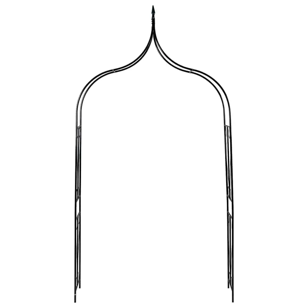 Garden Arch Dark Green Iron Tubing Outdoor Arbour for Climbing Plants