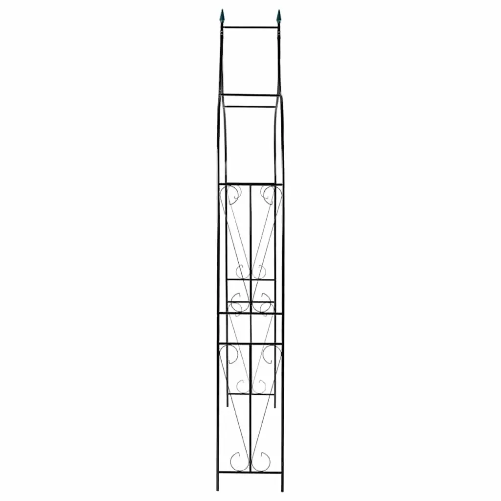 Garden Arch Dark Green Iron Tubing Outdoor Arbour for Climbing Plants