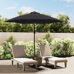 Garden Parasol 300cm Outdoor Umbrella Black Patio Sunshade Crank Tilt Pole