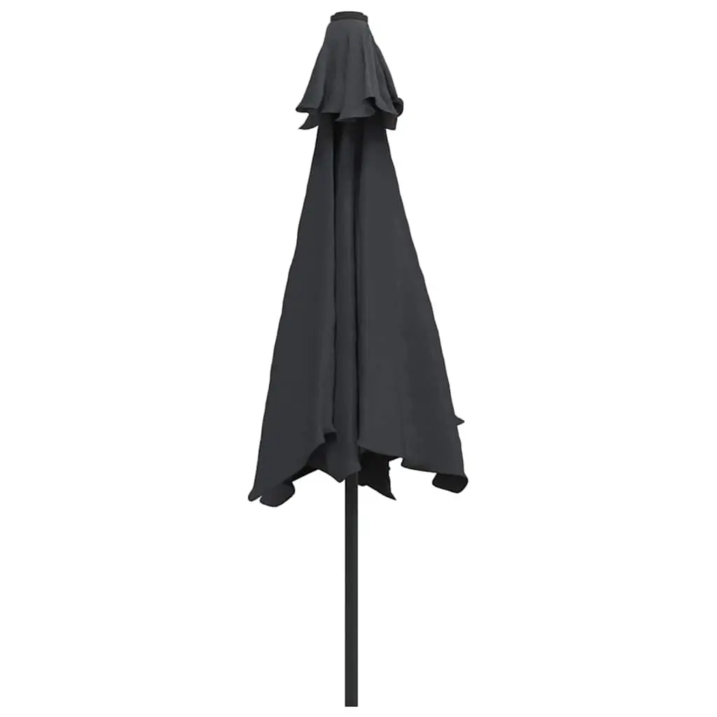 Garden Parasol UV Protective 300cm Black Outdoor Umbrella Crank Tilt Pole