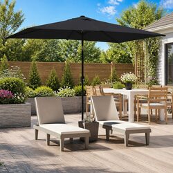 Garden Parasol Outdoor Sunshade Patio Umbrella 300x200cm Crank Tilt Foldable