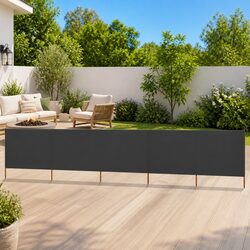 5-Panel Folding Wind Screen Outdoor Garden Shelter Anthracite 600x80cm
