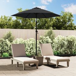 Garden Parasol Anthracite 200x224cm Outdoor Sun Shade Patio Umbrella Crank Tilt
