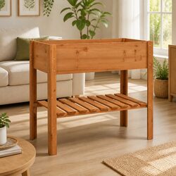 2-Tier Wooden Plant Stand Planter Rack Indoor Outdoor Flower Pot Display Shelf