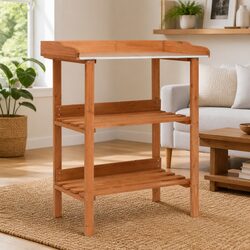 Wooden Plant Stand 3 Shelf Garden Display Rack Flower Organiser Brown