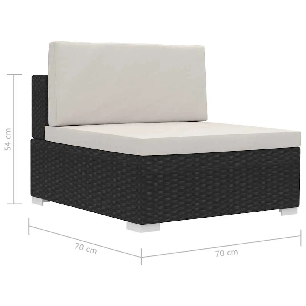 Outdoor Garden Sofa Set 4 Piece Weather-resistant PE Rattan Patio Furniture Black