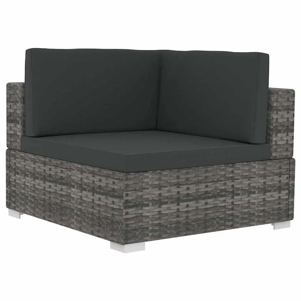 Outdoor Garden Sofa Set 4 Piece Weather-Resistant Poly Rattan Grey