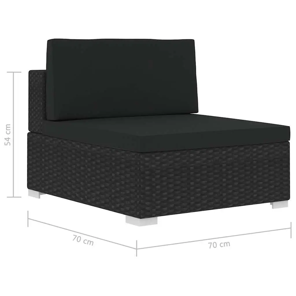Outdoor Garden Sofa Set 4 Piece Weather-resistant PE Rattan Patio Furniture Black