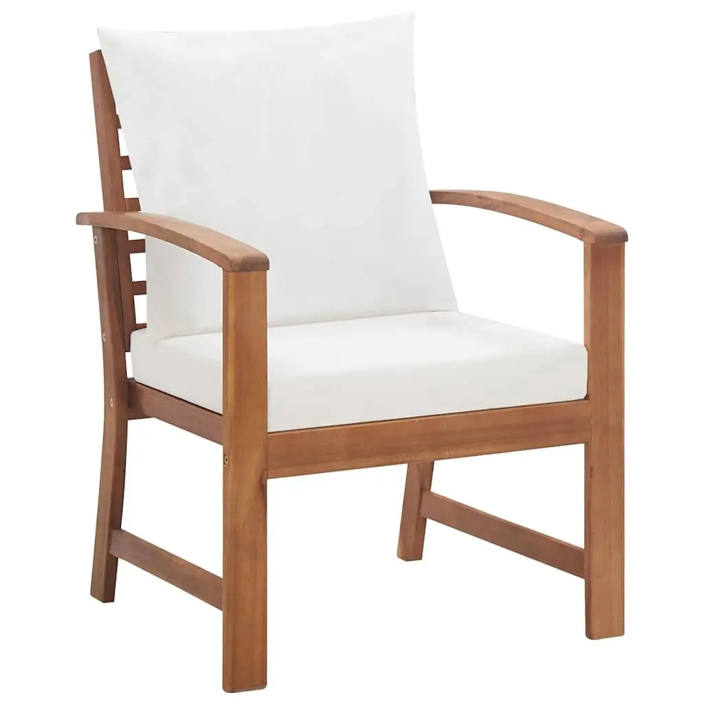 4 Piece Garden Lounge Set with Cushions Acacia Wood Outdoor Furniture Sofa