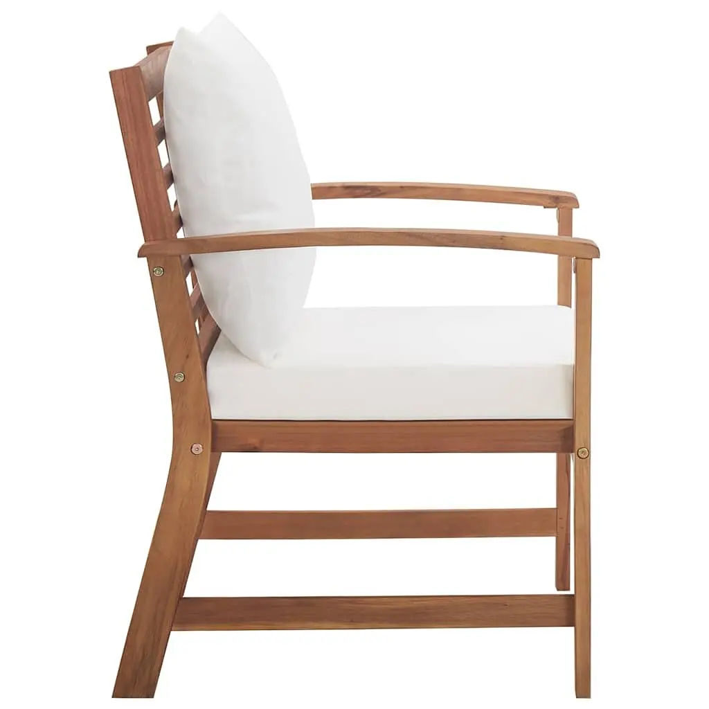 4 Piece Garden Lounge Set with Cushions Acacia Wood Outdoor Furniture Sofa