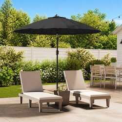 Garden Parasol Outdoor Umbrella 270cm Shade Sunscreen UV Protection Black