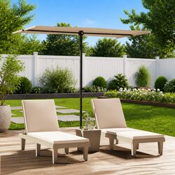 Garden Parasol Outdoor Sunshade 180x110cm Rotating Cantilever Patio Umbrella