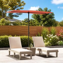 Garden Parasol Outdoor Sunshade 180x110cm Rotating Canopy UV Protection Brown