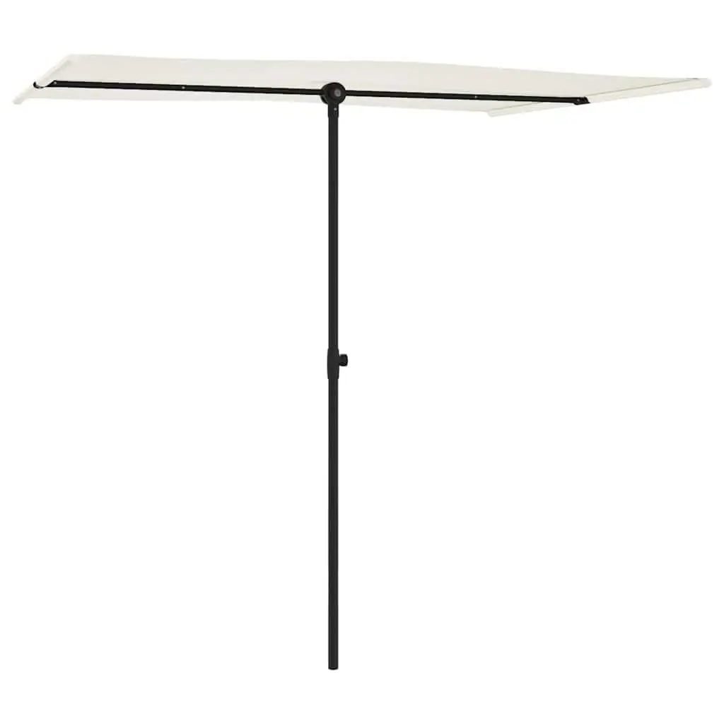 Garden Parasol Outdoor Umbrella Flat Top Rotating Adjustable Height 2x1.5m White