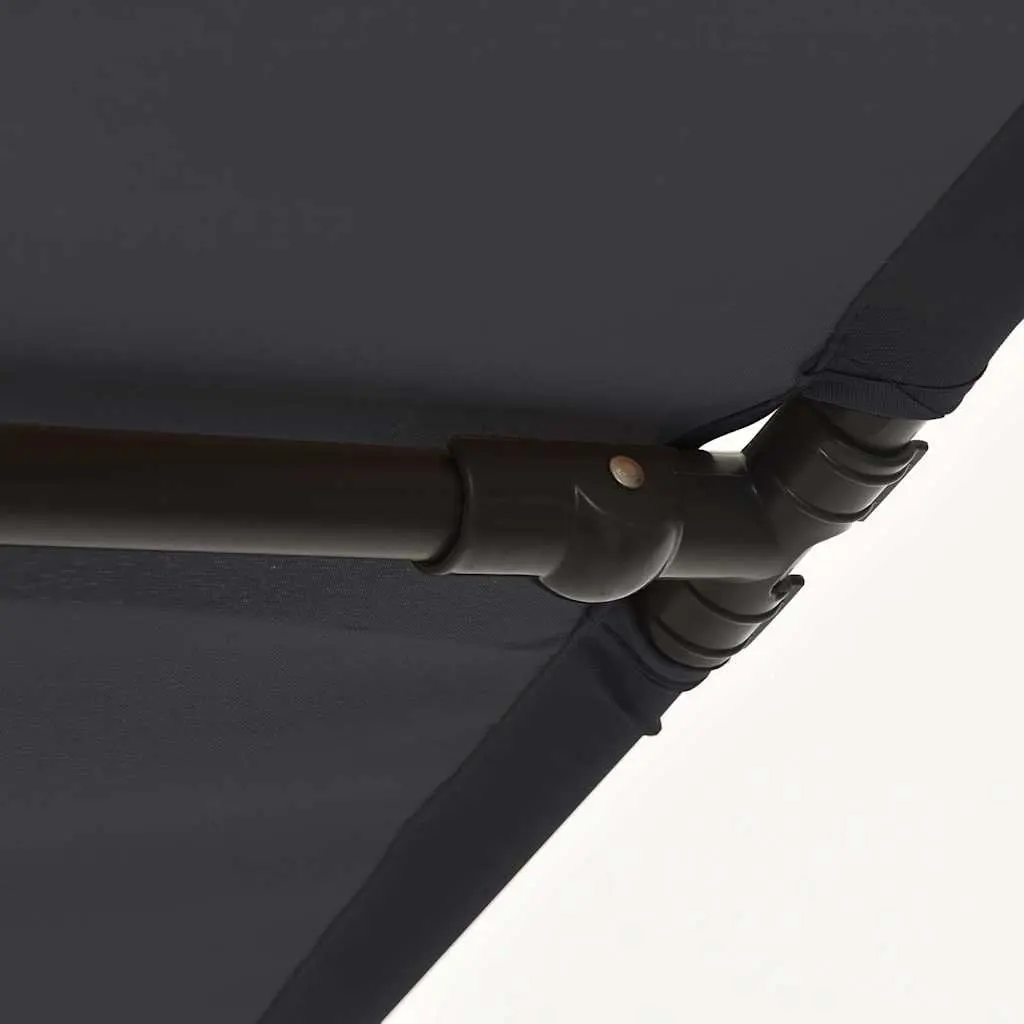 Garden Parasol UV Protective 2x1.5m Flat Top Rotatable Black Canopy