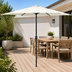 Garden Parasol Outdoor Sunshade Umbrella 270x246cm Crank Mechanism White
