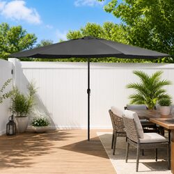 Garden Parasol Outdoor Umbrella 390 cm Patio Sun Shade Crank Open Anthracite