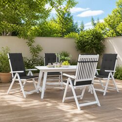 Highback Chair Cushions 4 pcs Black 120x50x3 cm Outdoor Garden Patio Seat Pad