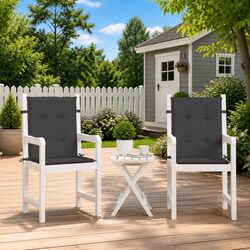 Lowback Chair Cushions 2 pcs Anthracite Oxford Fabric Garden Patio Outdoor Seat