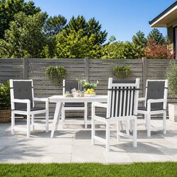 Lowback Chair Cushions 4 pcs Anthracite Oxford Fabric Garden Patio Outdoor