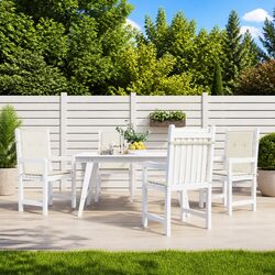 Garden Lowback Chair Cushions 4 Pcs Cream Outdoor Patio Seat Pad Set