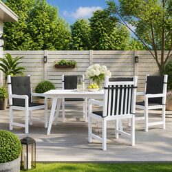 Lowback Chair Cushions 4 pcs Black 100x50x3 cm Oxford Fabric Garden Outdoor