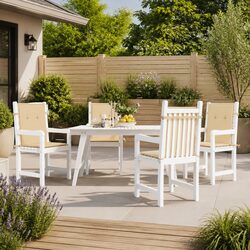 Lowback Chair Cushions 4 Pack Outdoor Garden Patio Seating Pad Beige