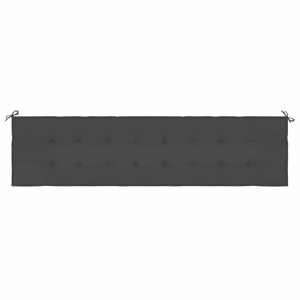 Garden Bench Cushion Oxford Fabric Black 200x50x3 cm Outdoor Patio Seat Pad