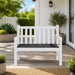 Garden Bench Cushion 120x50cm Outdoor Patio Seat Pad Oxford Fabric Black