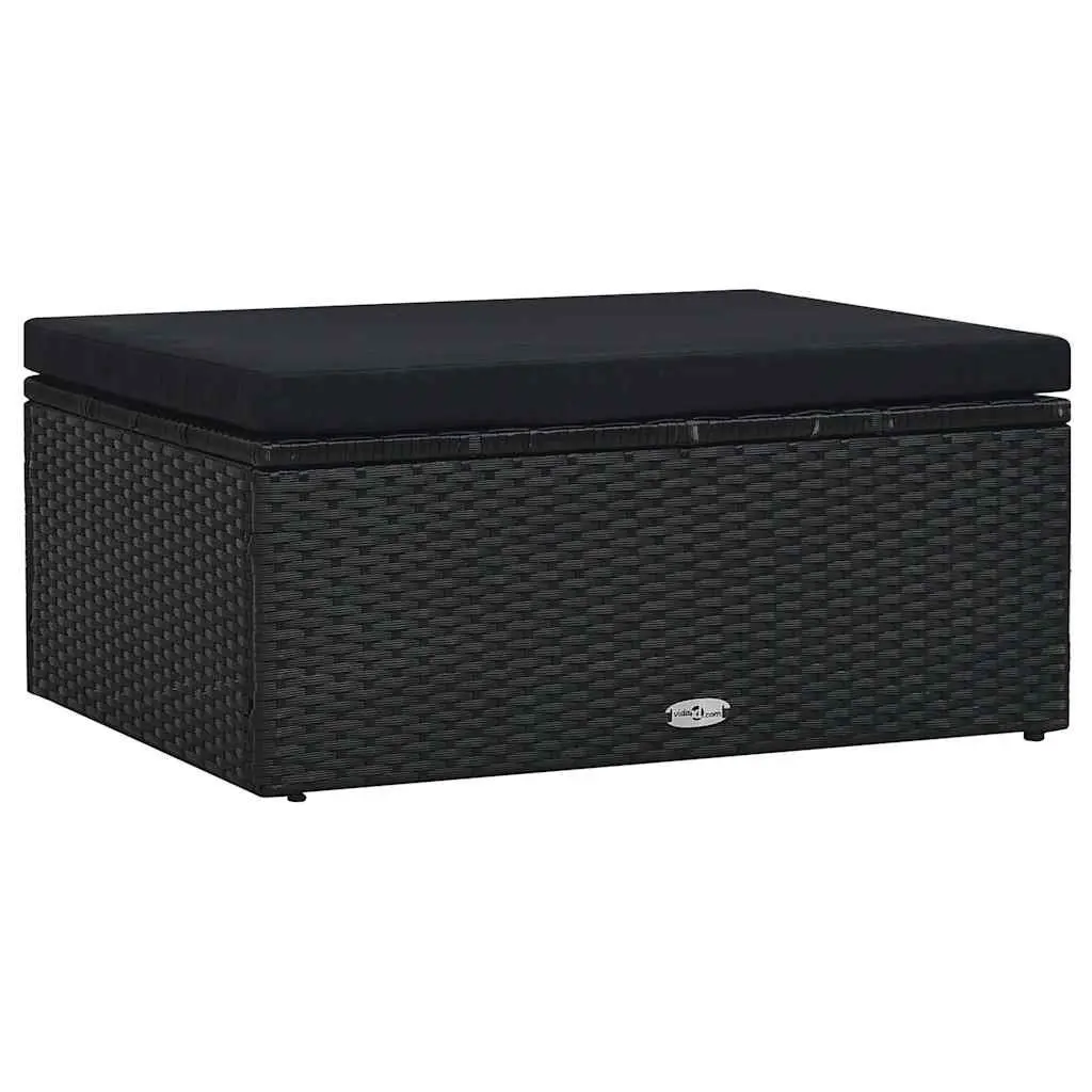 5 Piece Outdoor Garden Lounge Set Black Poly Rattan Patio Furniture with