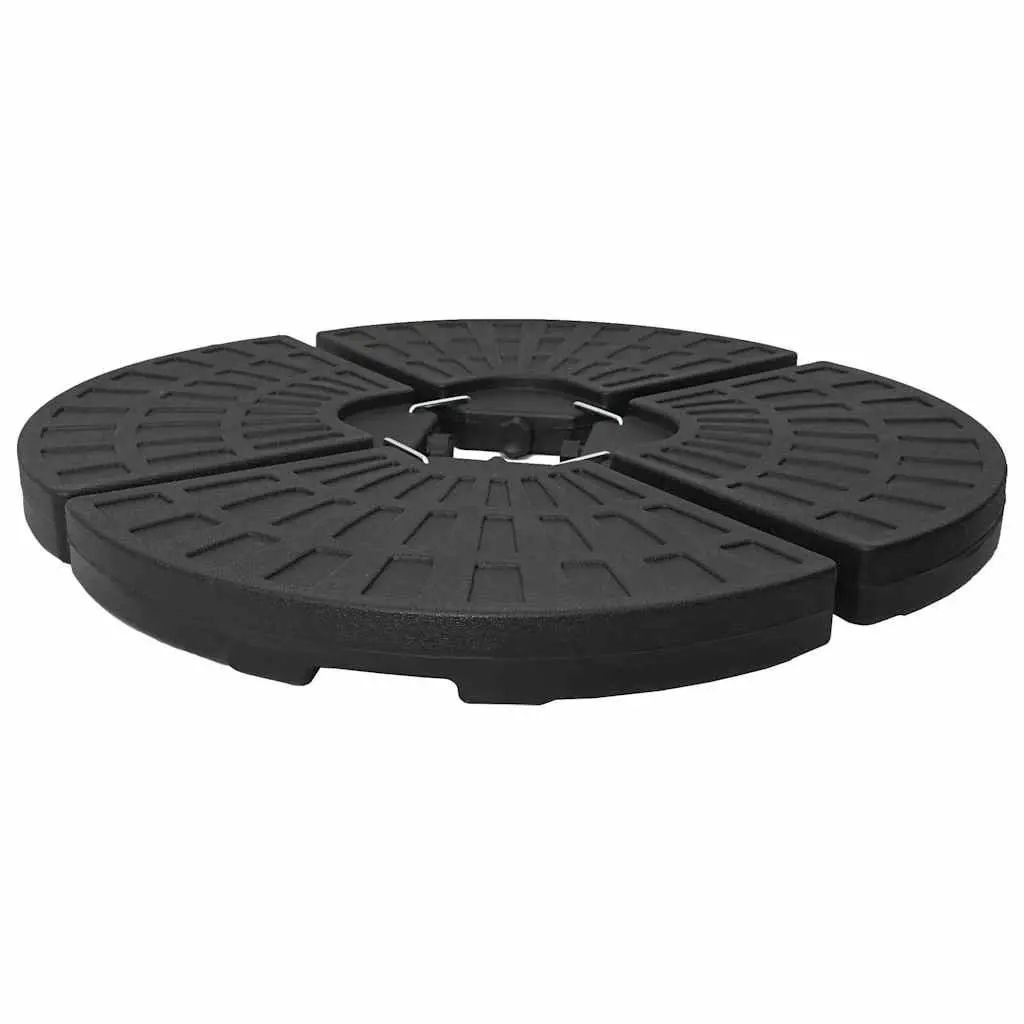 Umbrella Base Heavy Duty Set of 4 Fan-shaped Water Sand Fillable Black
