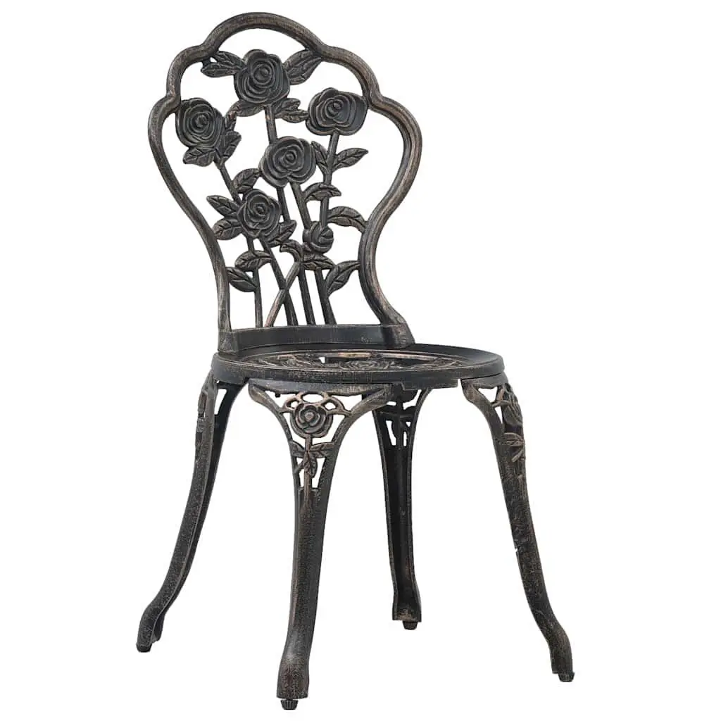 3 Piece Outdoor Bistro Set Round Table 2 Chairs Patio Garden Furniture Brown