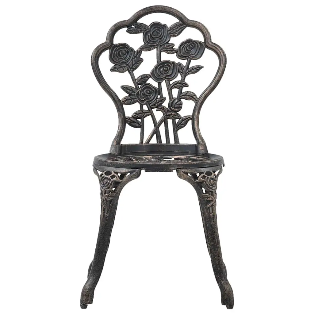 3 Piece Outdoor Bistro Set Round Table 2 Chairs Patio Garden Furniture Brown