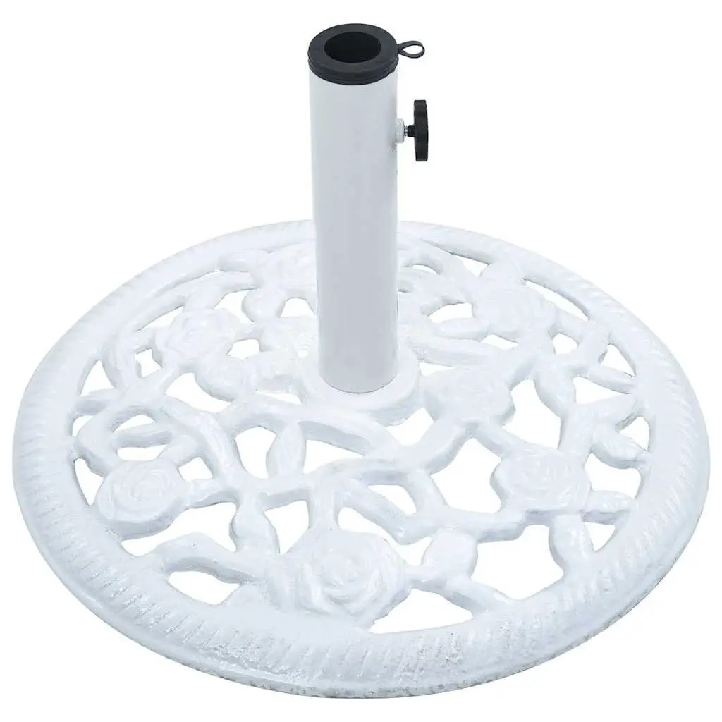 Umbrella Base Cast Iron Stable Support Stand White for Patio Deck Garden