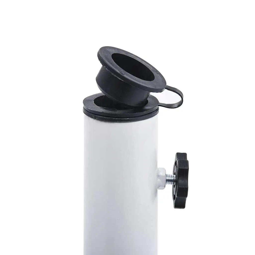 Umbrella Base Cast Iron Stable Support Stand White for Patio Deck Garden