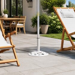 Umbrella Base Cast Iron White Outdoor Patio Deck Garden Stand 40cm 9kg