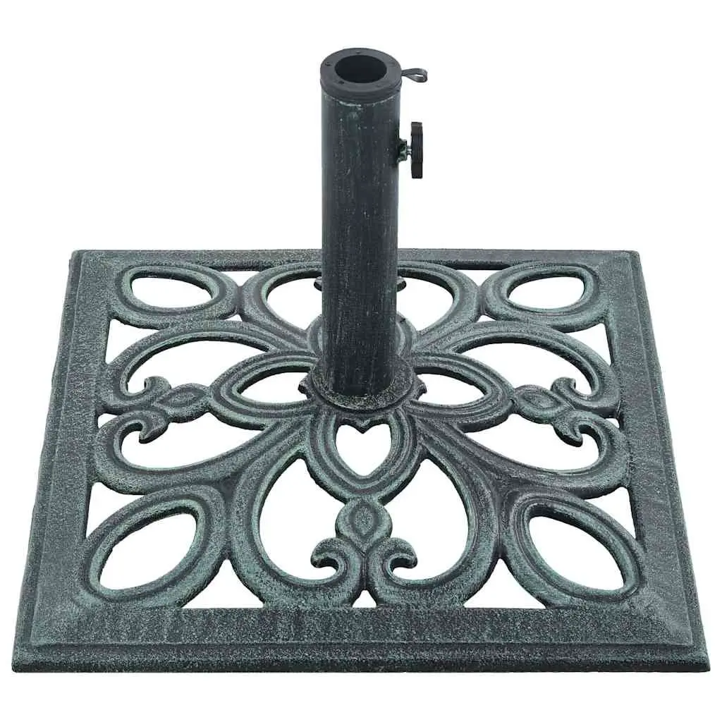 Umbrella Base Cast Iron Green 49cm Garden Outdoor Parasol Stand Pole Holder