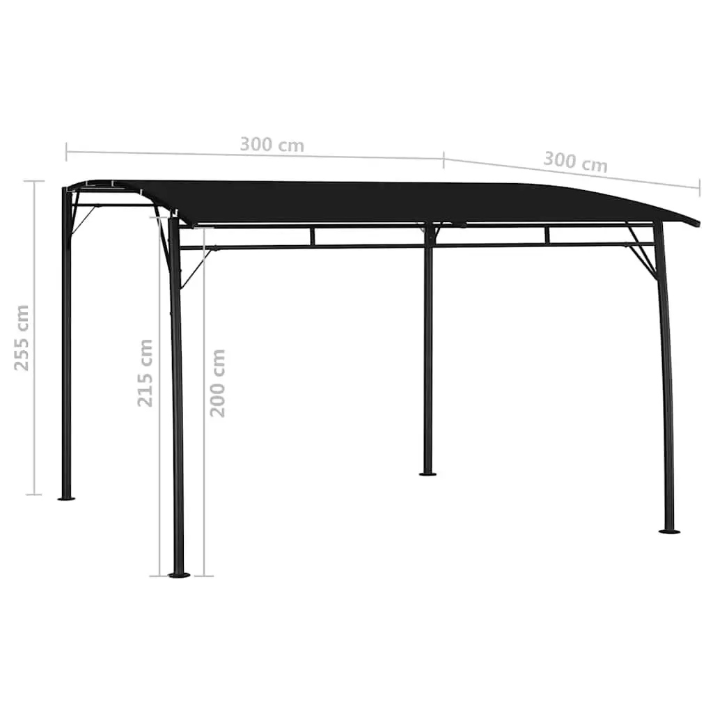 Garden Sunshade Awning Metal Frame 3x3x2.55m Anthracite
