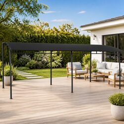 Garden Sunshade Awning Outdoor Canopy Shelter Gazebo Metal Frame Anthracite
