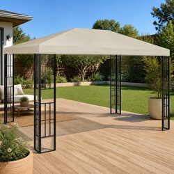 Outdoor Gazebo 3x4 m Cream Canopy Patio Garden Shelter Shade Structure
