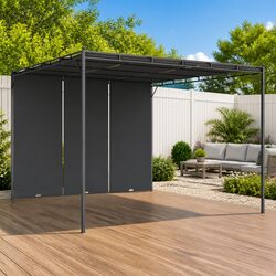 Garden Gazebo 4x3m Outdoor Canopy with Side Curtains Anthracite Shelter Tent