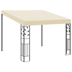 Wall-Mounted Gazebo 3x3x2.5m Cream Outdoor Garden Canopy Courtyard Shade