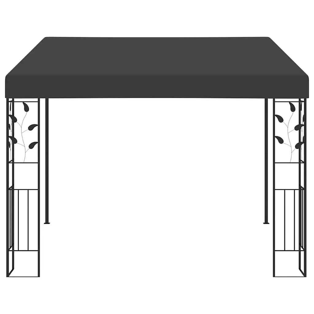 Wall-Mounted Gazebo Sturdy Frame 3x3x2.5m Anthracite Polyester Coating Outdoor Garden Canopy