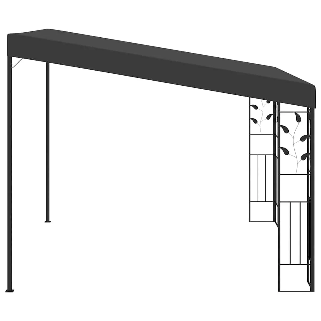 Wall-Mounted Gazebo Sturdy Frame 3x3x2.5m Anthracite Polyester Coating Outdoor Garden Canopy