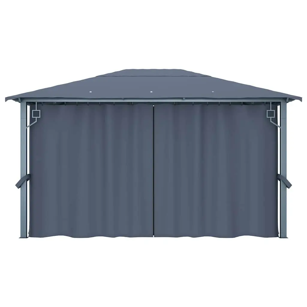 Outdoor Gazebo Canopy 400x300 cm with Curtains Sidewalls Mesh Screens Anthracite