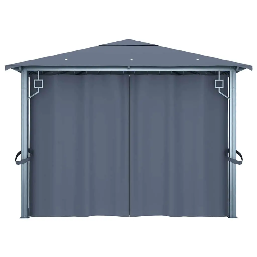 Outdoor Gazebo Canopy 400x300 cm with Curtains Sidewalls Mesh Screens Anthracite
