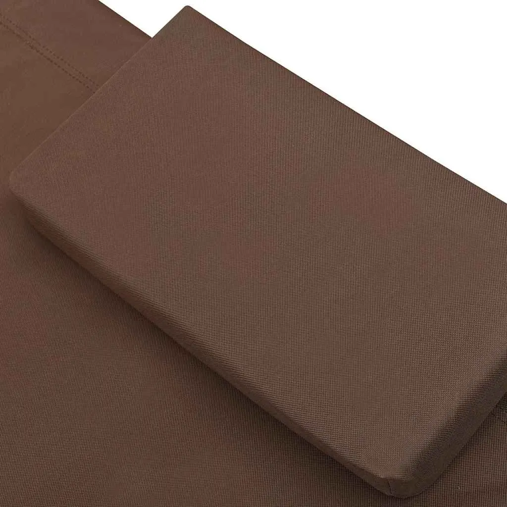 Outdoor Sun Lounger Bed with Canopy and Pillow Brown