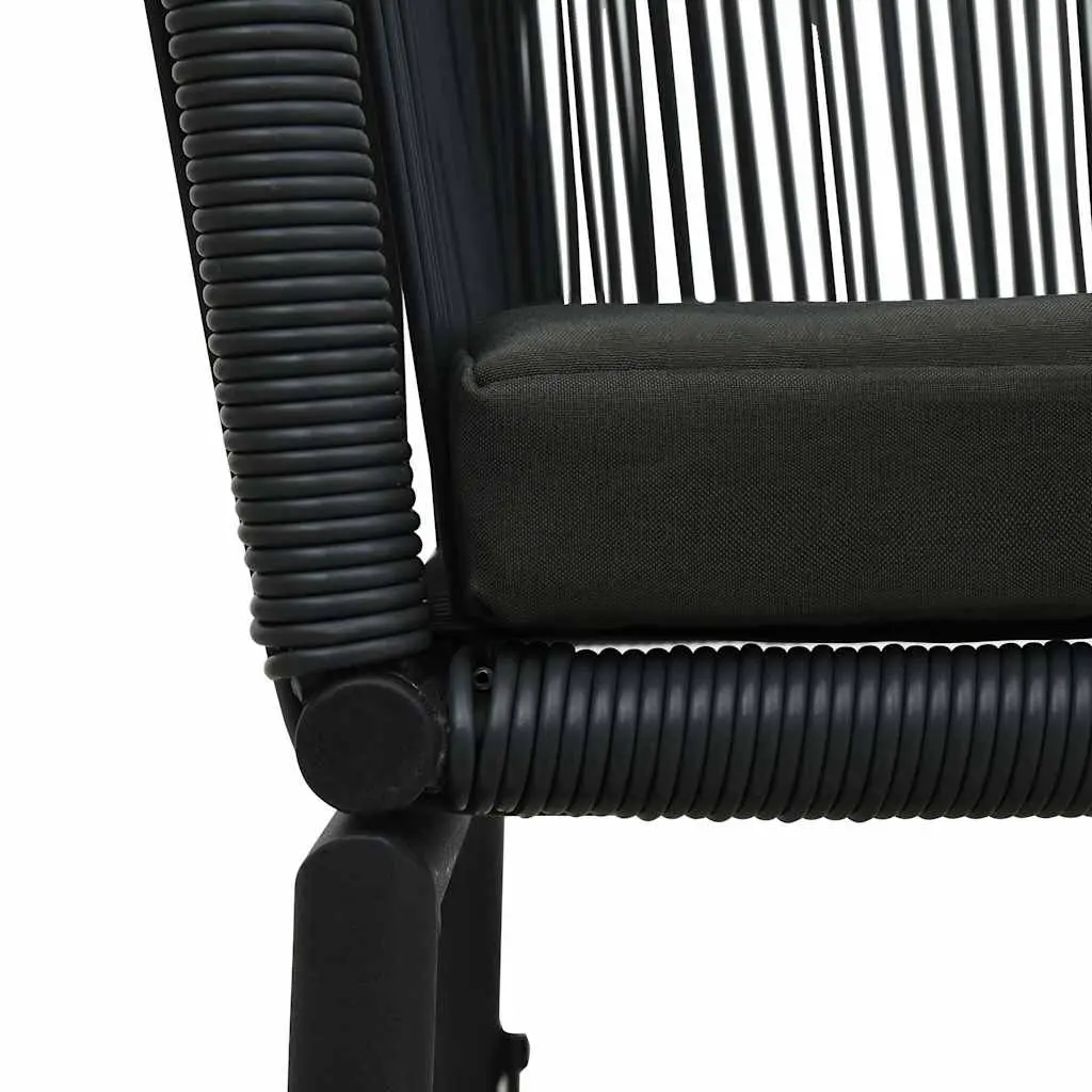 Outdoor Chairs Set 2 pcs PE Rattan Black Garden Seating Patio Furniture