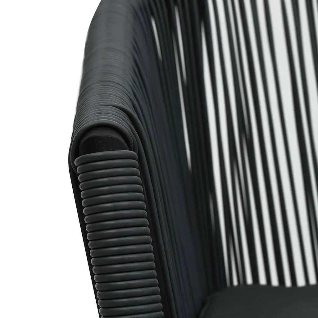 Outdoor Chairs Set 2 pcs PE Rattan Black Garden Seating Patio Furniture